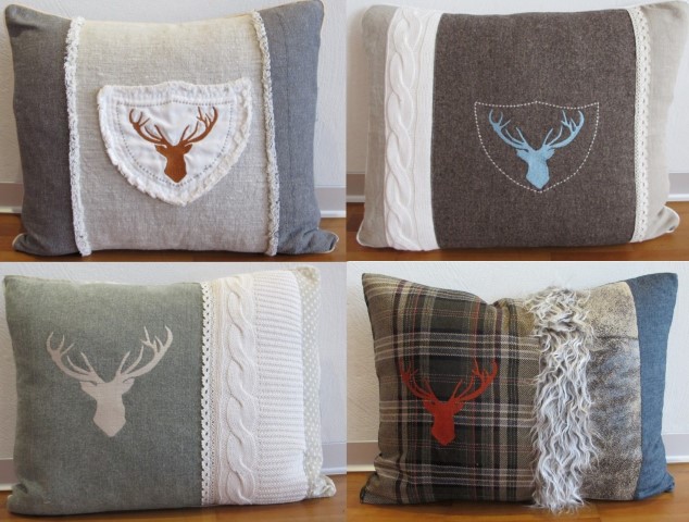 Hirschkissen Kissen Hirsch Dekokissen chalet chic Kissen Hirschkissen Kissen Hirsch Dekokissen chalet chic Kissen